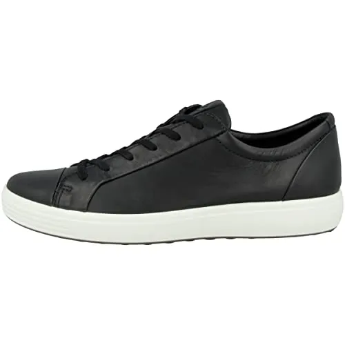 Ecco Herren Soft 7 Sneaker, Black, 44 EU - Herren-Sneaker aus hochwertigem Leder mit superweichem Textilfutter und geformter Innensohle für besten Komfort und Atmungsaktivität. Ideal für den Alltag!