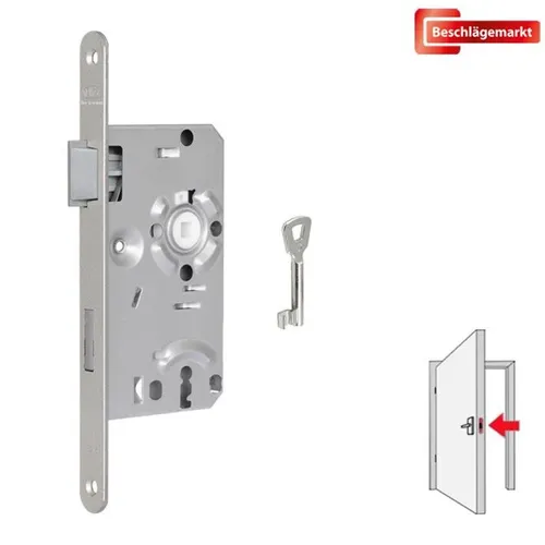 BKS 0215 Einsteckschloss 72-55-8-20 rund Klasse 1 Buntbart links Schloss