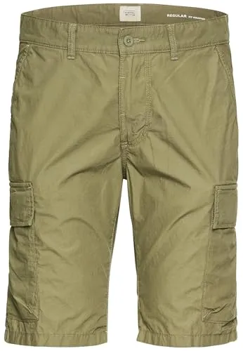 camel active Herren Cargo Shorts Regular Fit Grün - Herren-Shorts mit geräumigen Cargotaschen und praktischem Klappenverschluss, ideal für Freizeit und Outdoor-Aktivitäten.