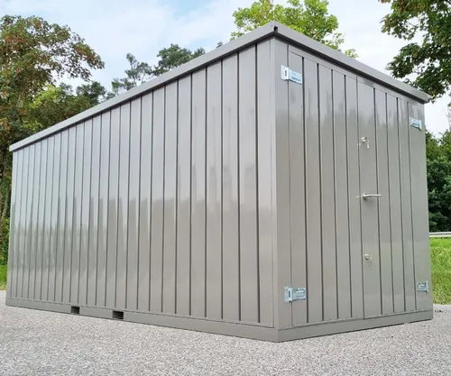 Produktbild Quarzgrau Gartenhaus Metall Gartenhäuschen Geräteschuppen Häuschen Schuppen 5m