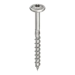 HECO-TOPIX-plus A2 6,0 x 100 - Tellerkopfschraube mit T-Drive - Tellerkopfschrauben für den Holzbau, bieten hohe Lastübertragung und erleichtern die Montage durch reduzierte Spaltwirkung und optimierte Gewindesteigung.