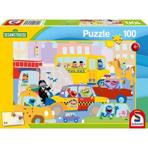 Schmidt Spiele. Kinder-Puzzle Sesamstraße. Im Straßenverkehr. 100 Teile. 6+.Neu.