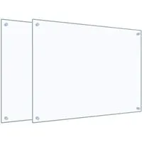 vidaXL Küchenrückwände 2 STK. Transparent 80x60 cm Hartglas - Spritzschutz aus gehärtetem Glas, stoßfest und temperaturbeständig bis 240 ℃, ideal für eine praktische und dekorative Kücheneinrichtung.