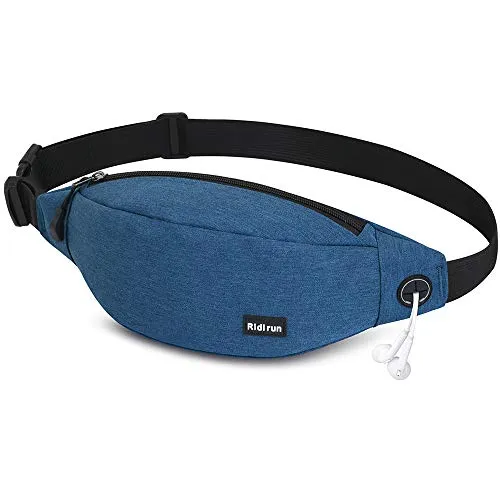Bauchtasche für Damen und Herren Gürteltasche Schwarz Hüfttasche Outdoor Handytasche Sport Wasserdicht Laufgürtel Geldgürtel für Camping Wandern Fitness Fahrrad Reisen Jagd Groß (Blau)
