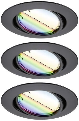 Paulmann 92468 LED-Einbauleuchte 3er Set - Smart & Flexibel - Einbauleuchtengehäuse mit 3x4,9W, austauschbaren LED Leuchtmitteln und RGBW-Zigbee-Steuerung für individuelle Lichtgestaltung per App oder Sprachbefehl.