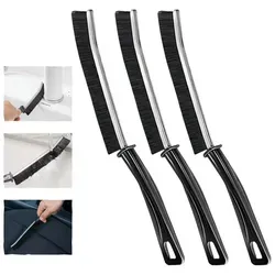 3x Fugenbürste Bad Fugenreinigung Fugenreinigungsbürste Fliesen Kantenbürste Küchenbürste Fugenreiniger Set Schwarz Ergonomisch Nylonborsten - Schwarz