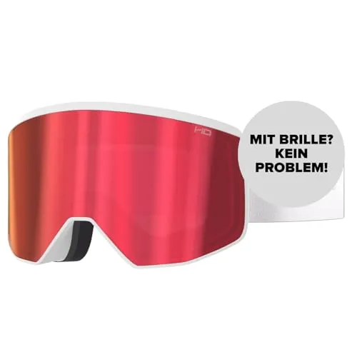 Atomic Four Pro HD White Goggle rose hd Gr. Uni - Wintersport-Brillen für All-Mountain-Abenteuer, mit HD Scheibentechnologie für optimale Tiefenwahrnehmung und Sicht bei allen Lichtverhältnissen.