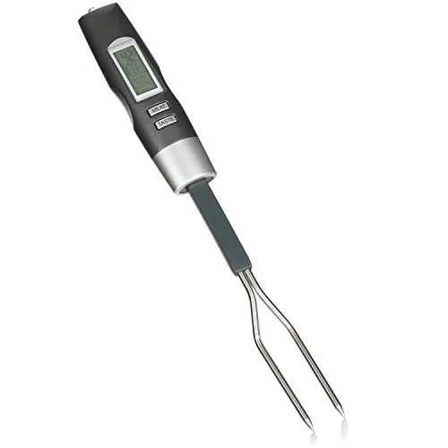 COM-FOUR® Fleischthermometer Digital mit Temperaturalarm - Grillthermometer - Küchenthermometer zum Kochen, Backen und Braten - Bratenthermometer (Doppelfühler)