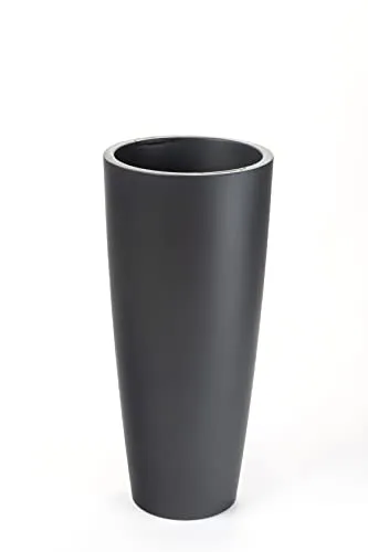 wonido Blumentopf 70 cm anthrazit - Garten-Zubehör mit herausnehmbarem Pflanz-Einsatz, ideal für Innen und Außen, schlagfest und UV-beständig, perfekt für kleine Bäume oder Buchsbaumkugeln.