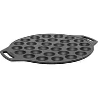 Poffertjespfanne schwarz, Ø 30cm - Geschirr, aus robustem Gusseisen für gleichmäßige Wärmeverteilung und hohe Kapazität von 30 Poffertjes.