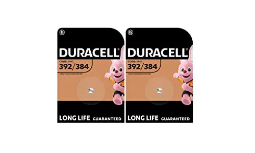 Duracell 392/384 SR41 mit Silberoxid (2 Blister mit je 1 Batterie), 2 Batterien 2 x