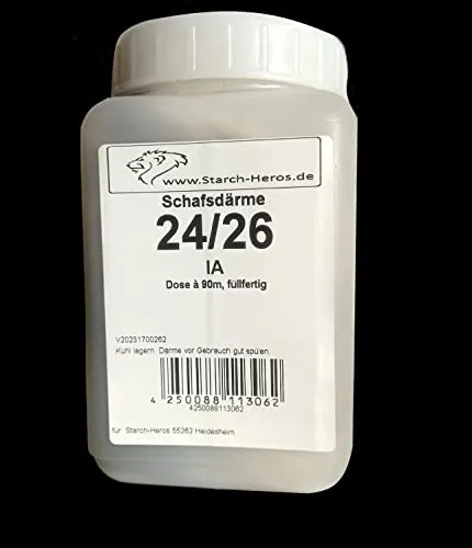 Saitling 24/26 | Schafdarm | Bratwurstdarm | Naturdarm - 90 Meter! Füllfertig