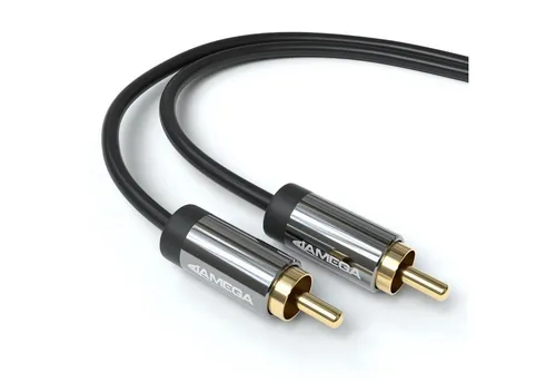 JAMEGA Subwoofer Kabel Cinch RCA Kabel Digitales Koaxial HiFi Audio Kabel 2x Audio-Kabel, CINCH, (100 cm)