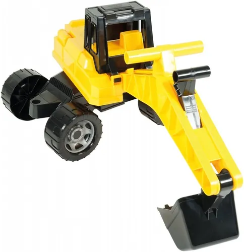 Lena Excavator 70 cm schwarz/gelb - Sandfahrzeug für Kinder ab 2 Jahren, robustes Design und ideal für kreative Spielstunden im Freien.