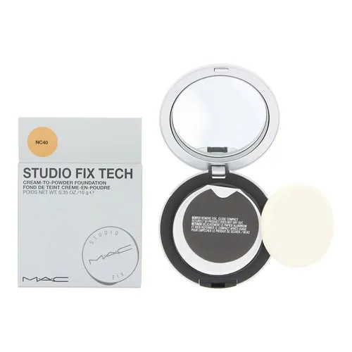 MAC Studio Fix Tech Cream-To-Powder NC40 Foundation - 10g für Frauen - Hochwertige Foundation für einen perfekten Teint. Leichte Textur, die sich angenehm anfühlt und ein mattes Finish bietet. Ideal für den täglichen Gebrauch und für ein makelloses Aussehen.