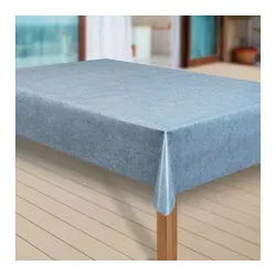 laro Tischdecke Wachstuch-Tischdecken Abwaschbar Uni blau meliert rechteckig blau 85 cm x 85 cm