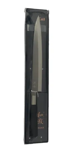 KAI Wasabi Black Yanagiba 24 cm - Premium Sushi & Sashimi Messer - Küchenmesser & -sets mit 24 cm Klinge aus rostfreiem 6A/1K6 Edelstahl. Ideal für präzise Schnitte in der japanischen Küche, ergonomischer Griff für optimale Haptik.