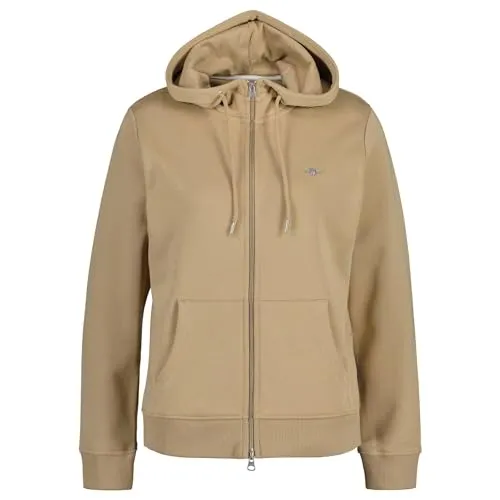 Gant Damen Rel Shield Full Zip Hoodie in braun von GANT