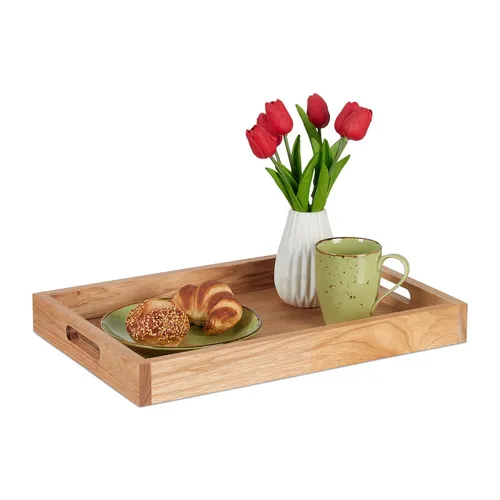 Serviertablett Frühstückstablett Holztablett Teetablett rechteckig 1,3 kg