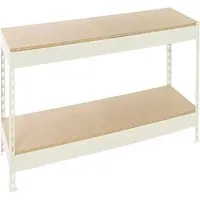 PROREGAL Schwerlastregal MINI Wood YETI Two - 400kg Fachlast - Hochwertiges Lagerregal mit 400kg Fachlast, stabil verschraubt und höhenverstellbaren Böden für optimalen Stauraum. Ideal für Werkstatt und Keller.