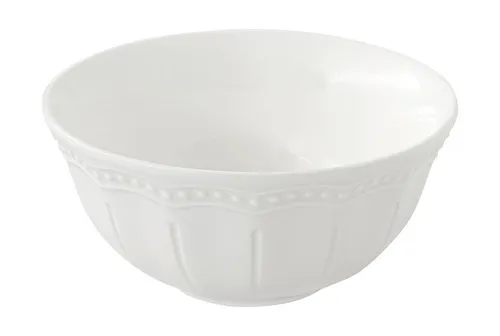 EasyLife Dessertschale Elite, Porzellan, Spülmaschinengeeignet, Weiß, Motiv: Wellen