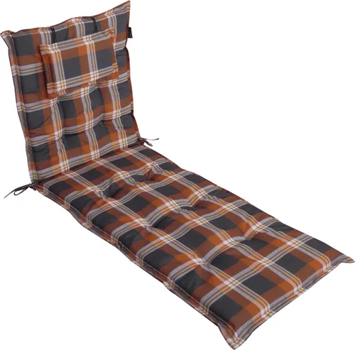 LILENO HOME Sonnenliege Auflage Karo Rot in rot von DiscountDeal24