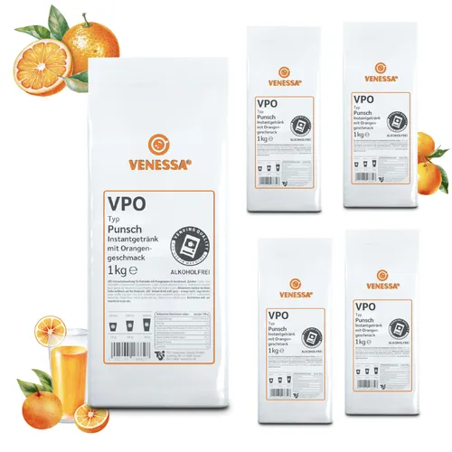 VENESSA Punsch Orange 5 x 1kg Löslich - alkoholfrei Getränkepulver für Vending