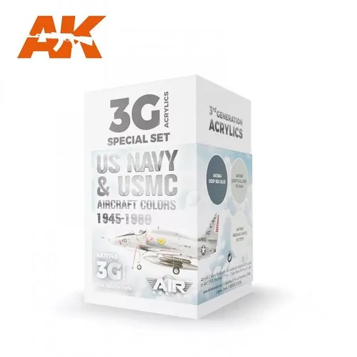 AK Interactive AK11745 - US Navy & USMC Aircraft Colors 1945-1980 SET 3x17ml