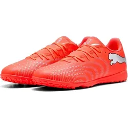 Puma Future 9 Play TT Fußballschuhe – Glowing Red/White/Black/Silver - Entfessle dein Spiel mit den Puma Future 9 Play TT. Diese Fußballschuhe bieten optimalen Komfort, Grip und eine umweltfreundliche Verarbeitung aus recycelten Materialien. Ideal für Fitness und Training auf Natur- und Kunstrasen.