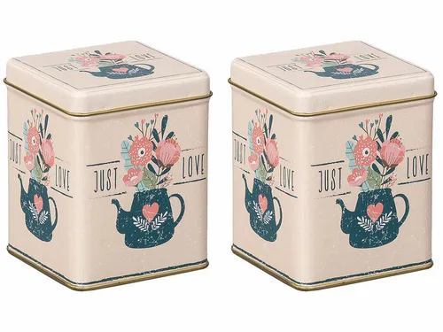 Teedosen / Kaffeedosen / Vorratsdosen Set „Just Love“, 2 Dosen je 100g