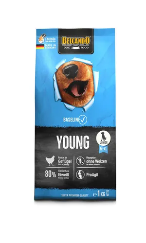 BELCANDO Baseline Young 1 kg Trockenfutter Junior Hundefutter Juniorfutter Hund
