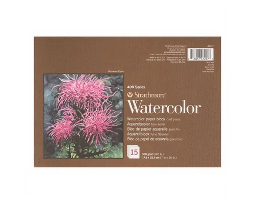 Strathmore Artist Papers™ Aquarellpapier 400 Series Watercolor, Block, 17,8 x 25,4 cm, 300 g/m², 15 Blatt