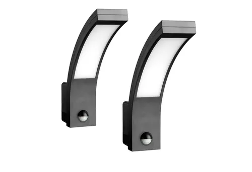 SEBSON LED Außenleuchte mit Bewegungsmelder 2er Pack in grau von SEBSON