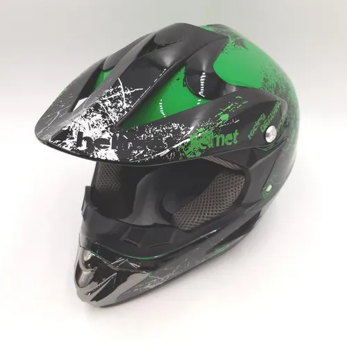 UIGJIOG Motocross Helm Flower Power Grün Orange in grün von Unbekannt
