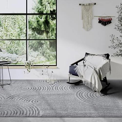 Elle Decoration Hochflor Teppich Chappe – Flauschiger Shaggy Teppich für modernes Wohnen - Teppich in Hellgrau, 80x120cm, mit 18mm Florhöhe, pflegeleicht und schmutzabweisend, ideal für Wohnzimmer und Schlafzimmer.