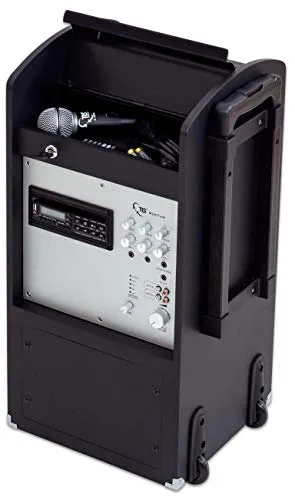 TLS Akku-Beschallungssystem M200 - Radios mit 4 Stunden Akkulaufzeit, mobil dank Trolley und Rollen, ideal für Veranstaltungen und Partys, inkl. Bluetooth für kabellose Nutzung.
