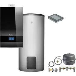 Buderus GB182i.2-20, W42, Gas-Brennwertgerät, schwarz, SH290 RS-B, 277 Liter, BC400