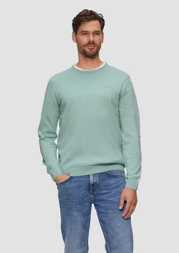 s.Oliver Longpullover mit Logo-Stickerei - Longpullover aus weicher Baumwolle im Regular Fit, ideal für lässige Alltagslooks. Mit klassischem Crew Neck und Rippbündchen für optimalen Tragekomfort.