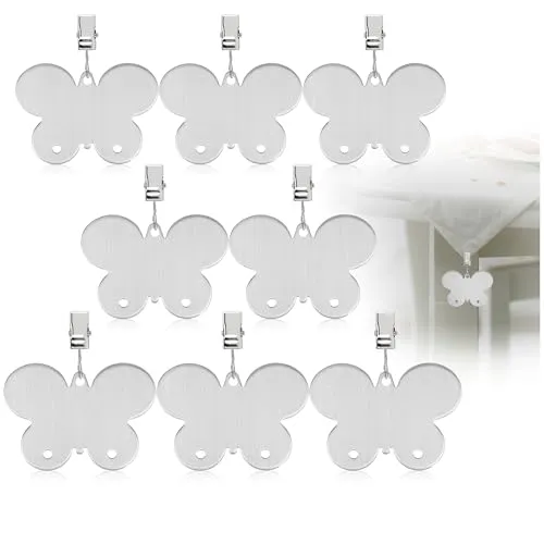 com-four® 8X Tischdeckenbeschwerer - Tischtuchgewichte aus rostfreiem Edelstahl - Tischtuchklammer - schwere Tischdeckenklammern