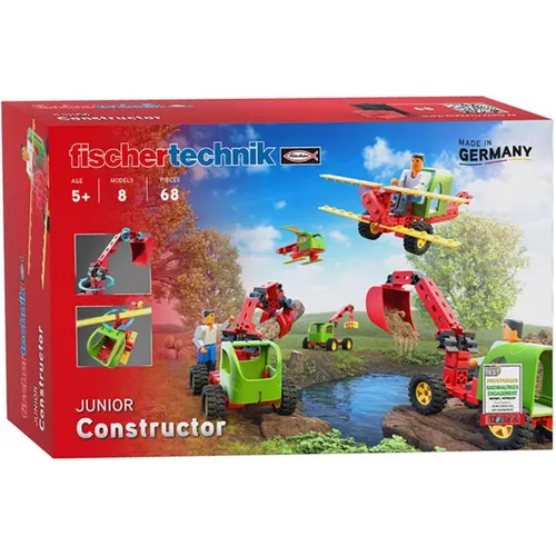 fischertechnik 564065 JUNIOR Constructor - Bausatz für Kinder ab 5 Jahren, fördert Motorik und Technikverständnis mit 8 Modellen