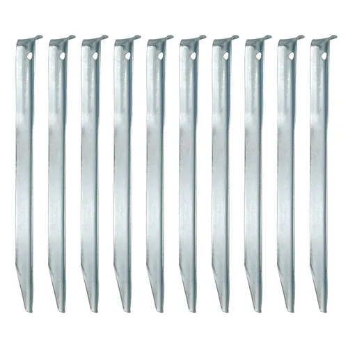 AMANKA XL Stahl Zelt-Heringe V-Profil 230x23mm - 10er Set - Zelt-Zubehör aus verzinktem Stahl, leicht und dennoch extrem robust. Ideal für alle Outdoor-Zelte, auch auf sandigem Boden. Perfekte Verankerung durch V-Form für stabilen Halt.