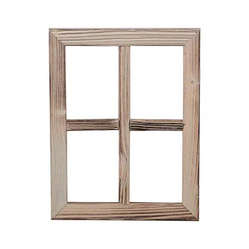 UNUS Deko Fenster aus Holz, Fensterrahmen im Vintage Design, Bilderrahmen rechteckig 35 x 27 x 1,5 cm