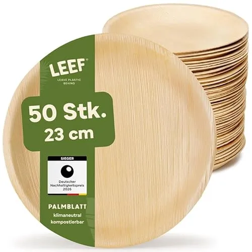 Leef 50x Palmblatt Teller rund von Leef