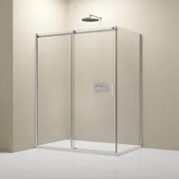 BERNSTEIN Duschkabine NT806 FLEX 100x80 cm - Duschkabine mit Schiebetür, 6mm ESG-Glas, Nano-Beschichtung für einfache Reinigung und elegantes Design in Chrom.