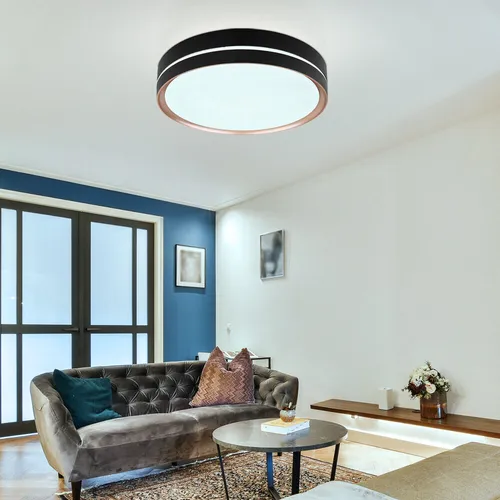 LED Deckenleuchte mit Fernbedienung - dimmbar und Nachtlichtfunktion - Moderne Deckenlampe für Esszimmer und Wohnzimmer, 24W, 1100lm, CCT dimmbar (2700-6500K), inklusive Fernbedienung und praktischer Nachtlichtfunktion.