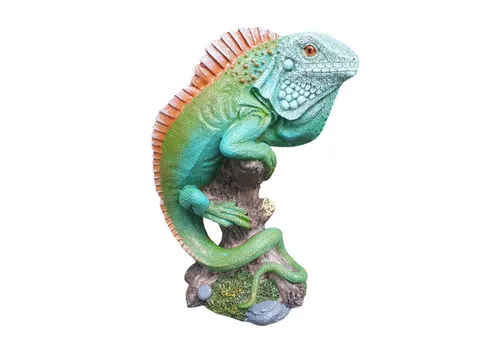 Aspinaworld Gartenfigur Leguan Figur auf einem AST 16 cm, Figur für den Garten