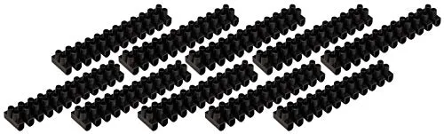 MC POWER - Lüsterklemme | 12-polig, Weichplastik, doppelte Schraubklemmen, trennbar (3A / 2,5mm-Ø, schwarz / 10er-Pack)