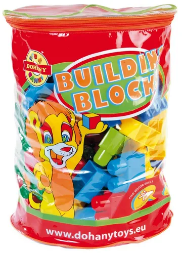 Dohany Maxi Bloxx Steckbausteine 112 Stk - Kreativer Bauspaß für Kinder - Spielbausteine im praktischen Aufbewahrungsbeutel, 112-tlg. Set in bunten Farben, fördert die Feinmotorik und Kreativität von Kindern ab 1,5 Jahren.
