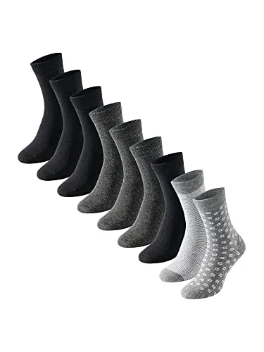 uncover by SCHIESSER Freizeitsocken (9-Paar) - Socken für Damen, 9er-Pack in Schwarz, Anthrazit und Grau-Muster, hoher Baumwollanteil für optimalen Tragekomfort und druckfreien Bund für besten Sitz.