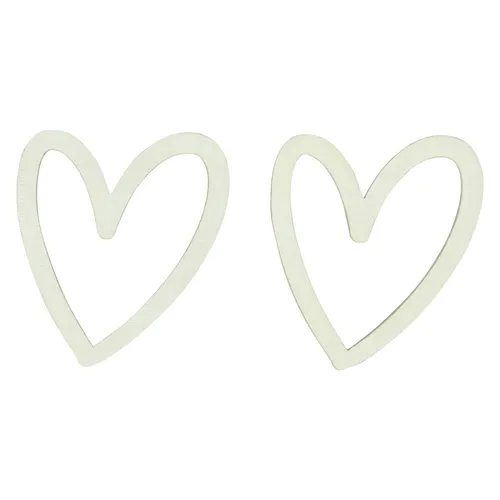 Herz Deko Streudeko Holzherzen Creme Tischdeko Hochzeit 4,5cm 48 St